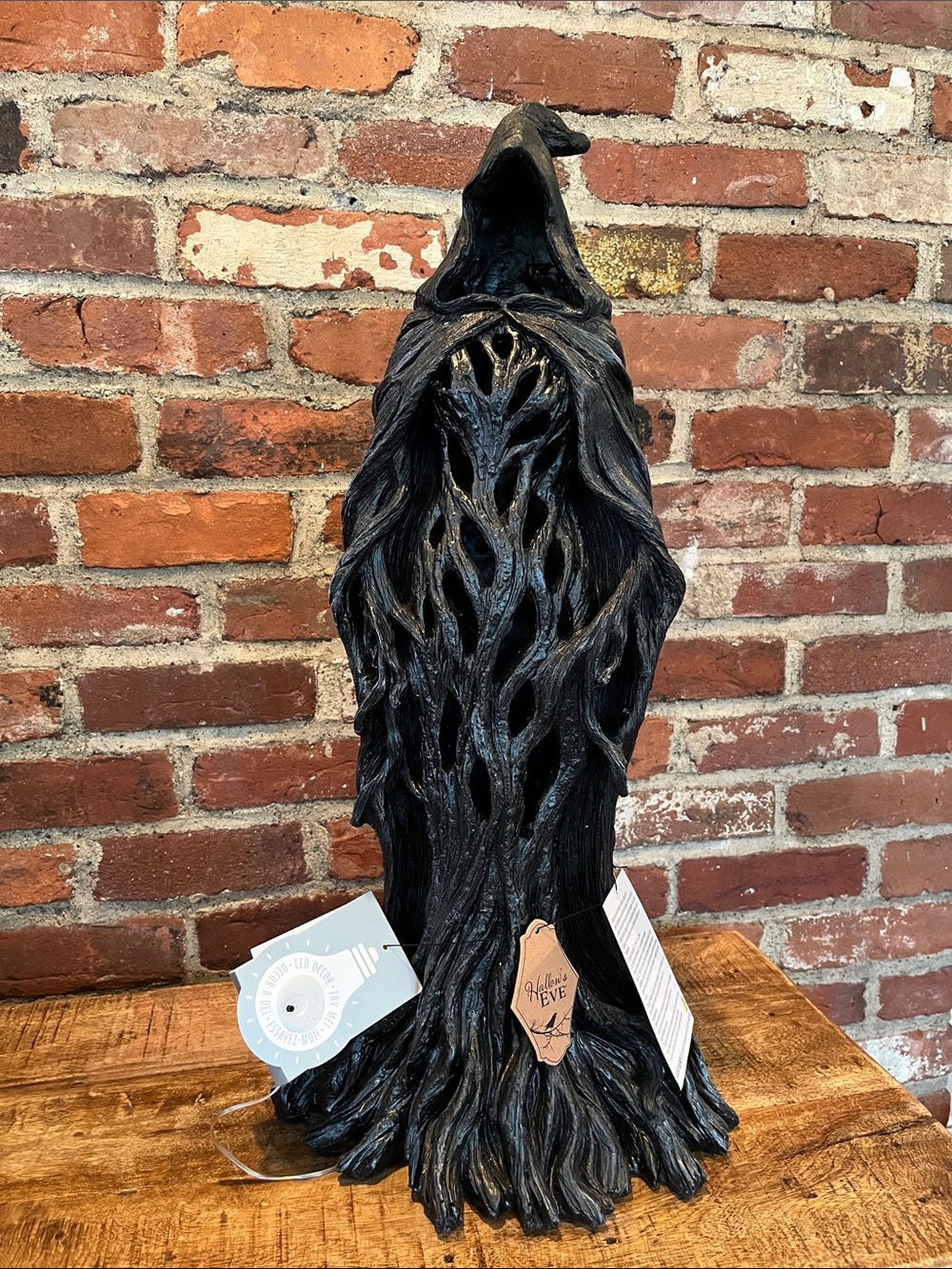 Black Hooded witch Tree Spirit Home Accent Sculpture